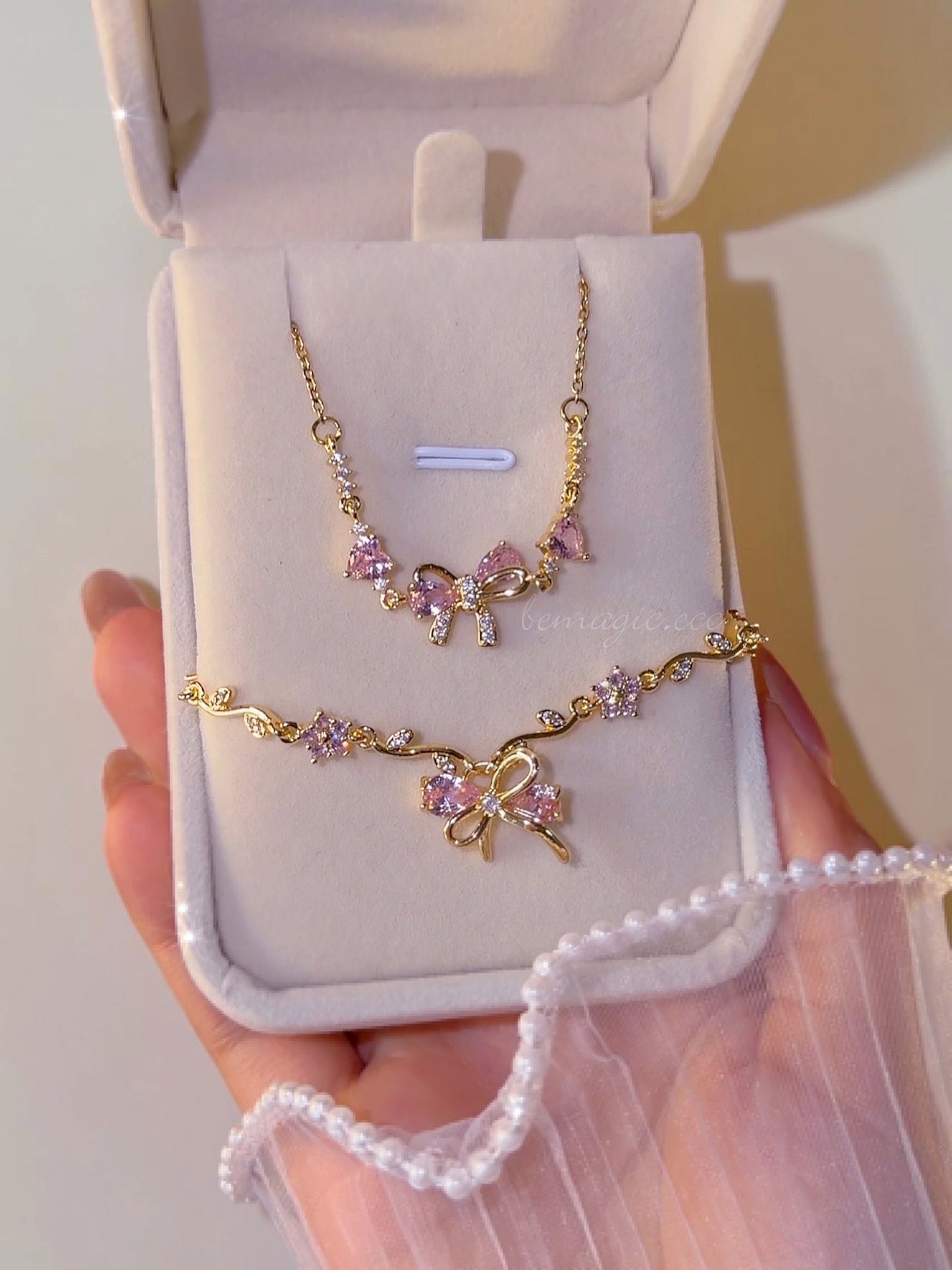 Set Promesa Bow Love 💗🎀