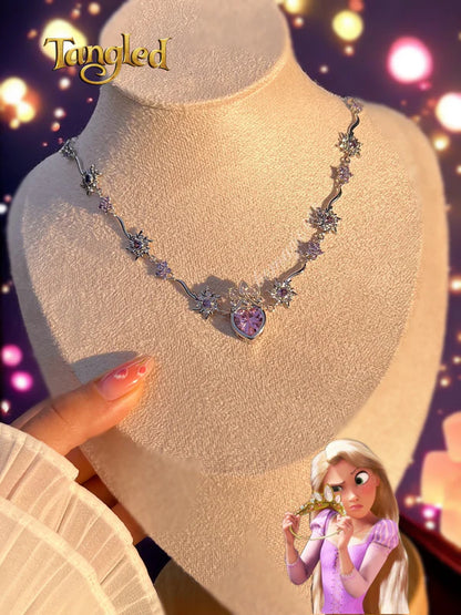Collar floral inspirado en Rapunzel👑💜🌸