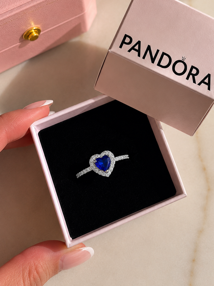Anillo promesa Corazón azul