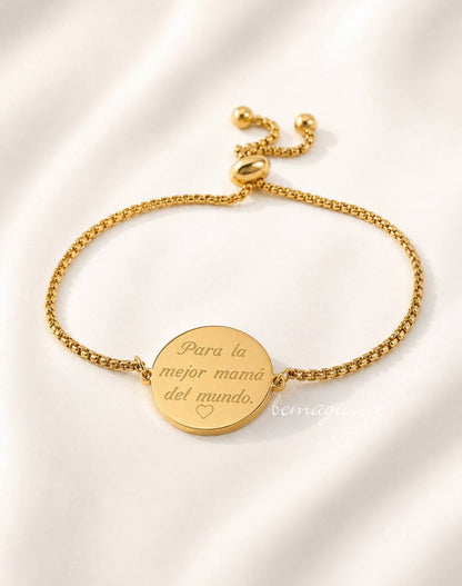 Mommy loves set , brazalete fotograbado en cofre rosa eterna 🤍🌹