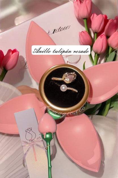 Anillo promesa + cofre de tulipán eterno 💍💖🌷