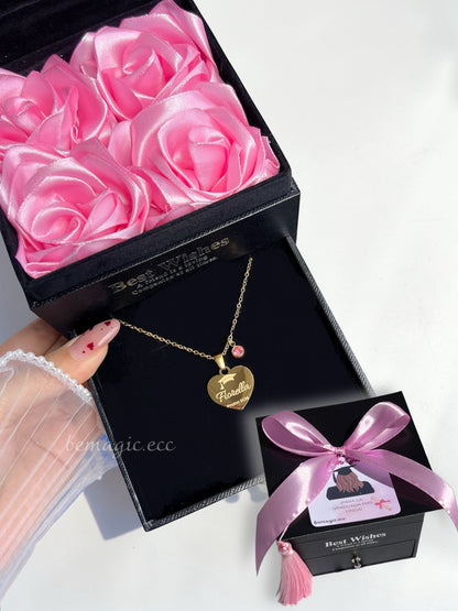 Prom Girly 💖🎀 👩🏻‍🎓 Collar Graduada – Edición Cofre de rosas