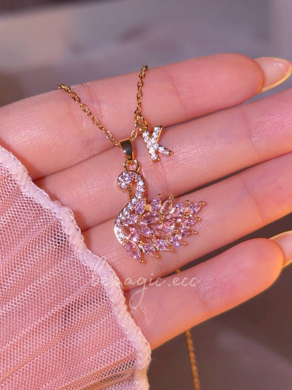 Collar Cisne e inicial 🦢💗