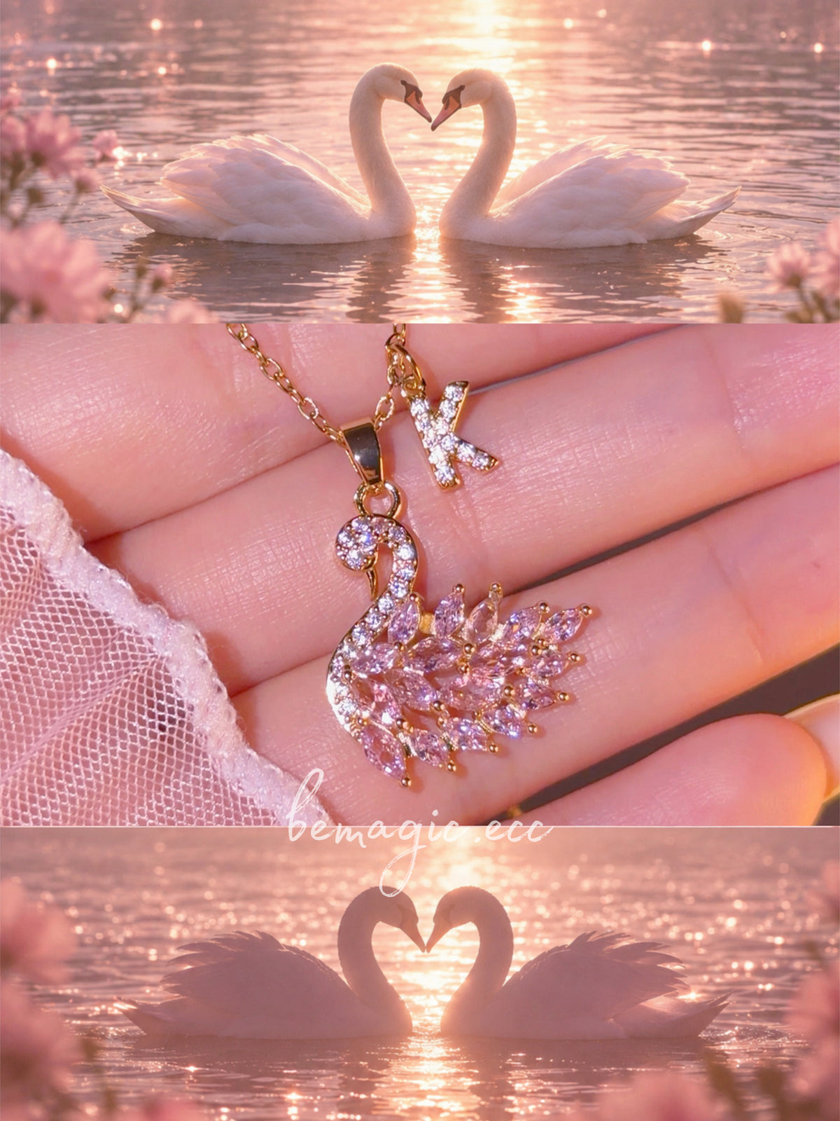 Collar Cisne e inicial 🦢💗