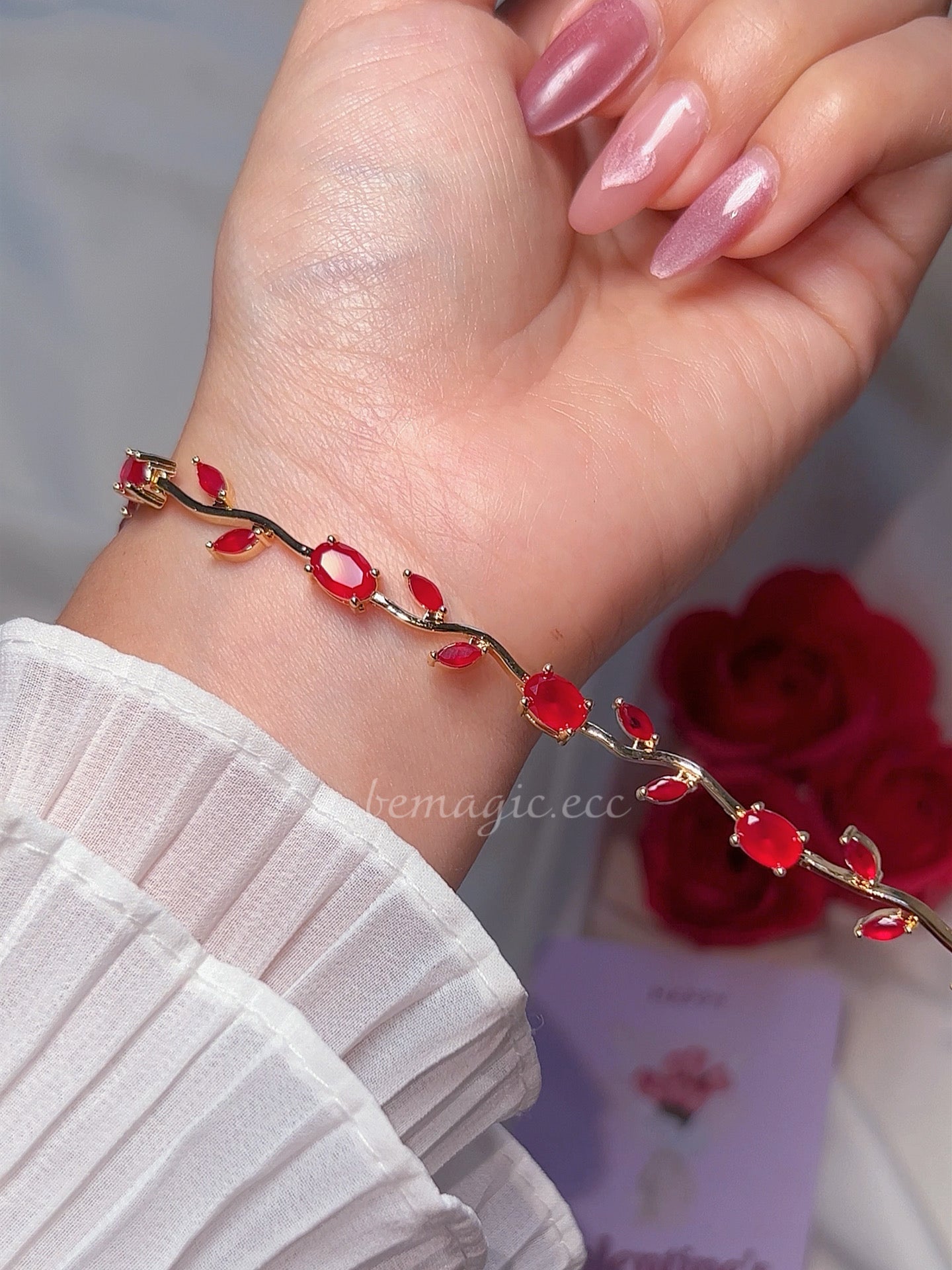 Brazalete de tulipanes 🌷 rojo