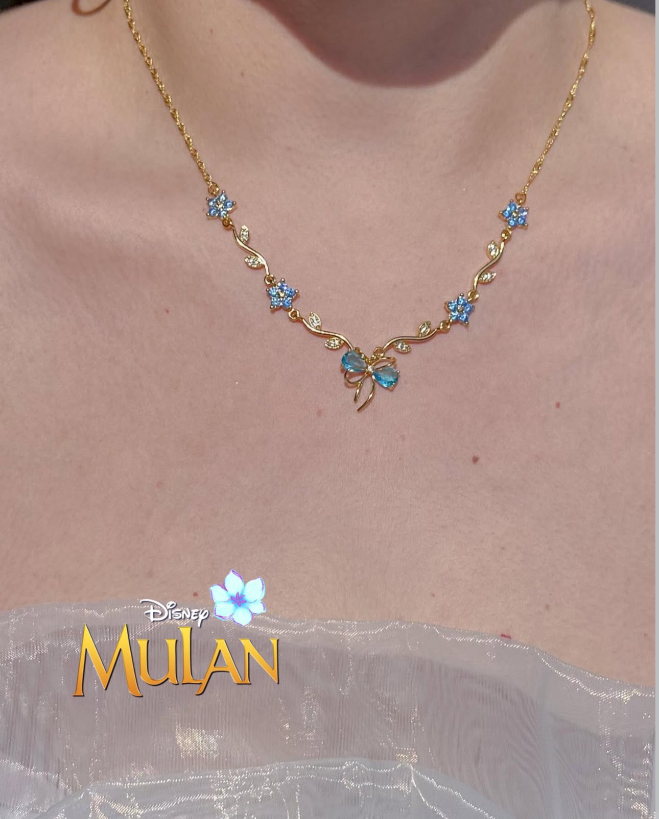 Collar Lazo Floral Princesas Disney 🌸🩵💕👑