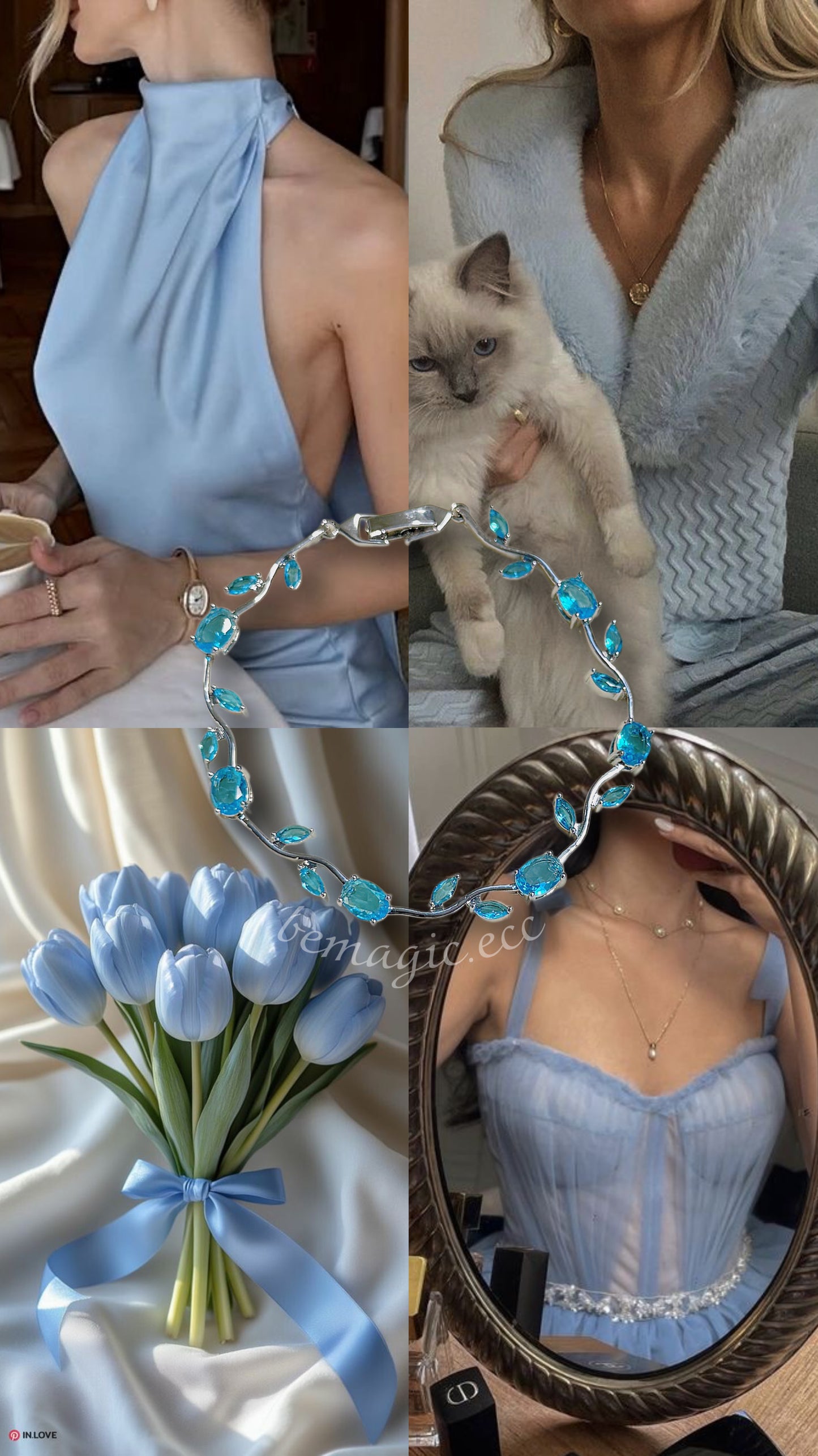 Brazalete de tulipanes Cenicienta 🩵🌷