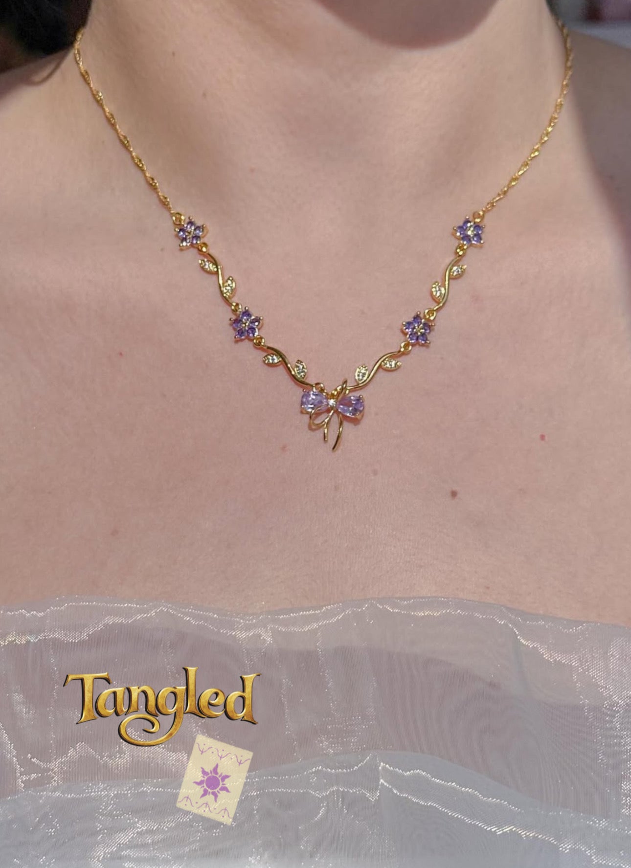 Collar Lazo Floral Princesas Disney 🌸🩵💕👑