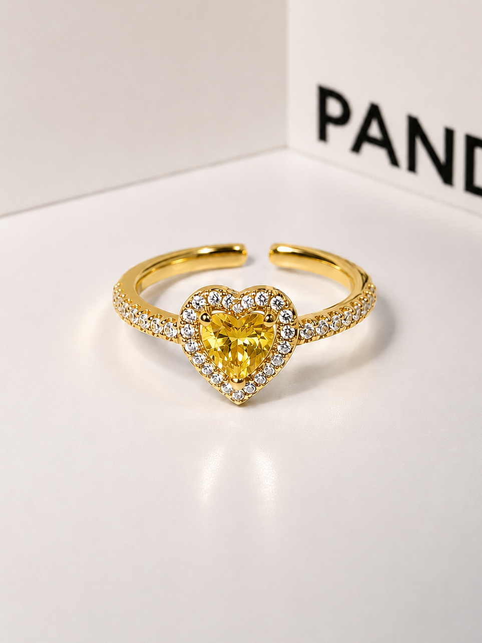 Anillo promesa ajustable corazón amarillo 💛