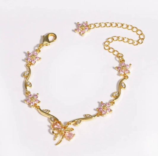 Brazalete floral Aurora 🎀🌸💖