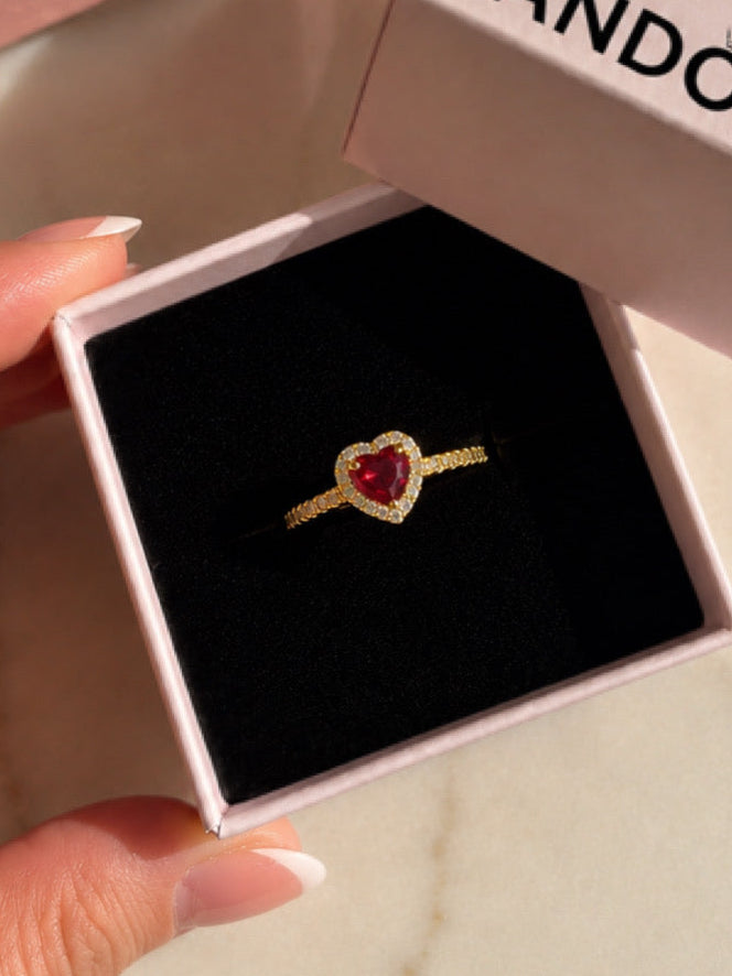 Anillo promesa Heart Red  ajustable