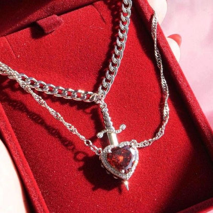 Collar parejas Corazón y Espada💘♥️