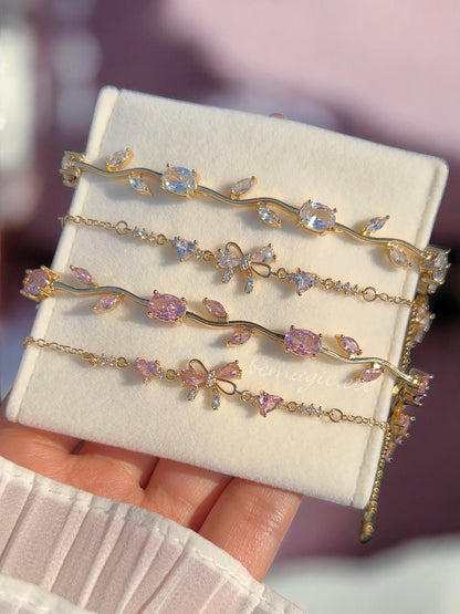 Dúo Brazaletes Lazo y tulipanes 🎀🌷