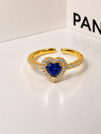 Anillo promesa Corazón azul