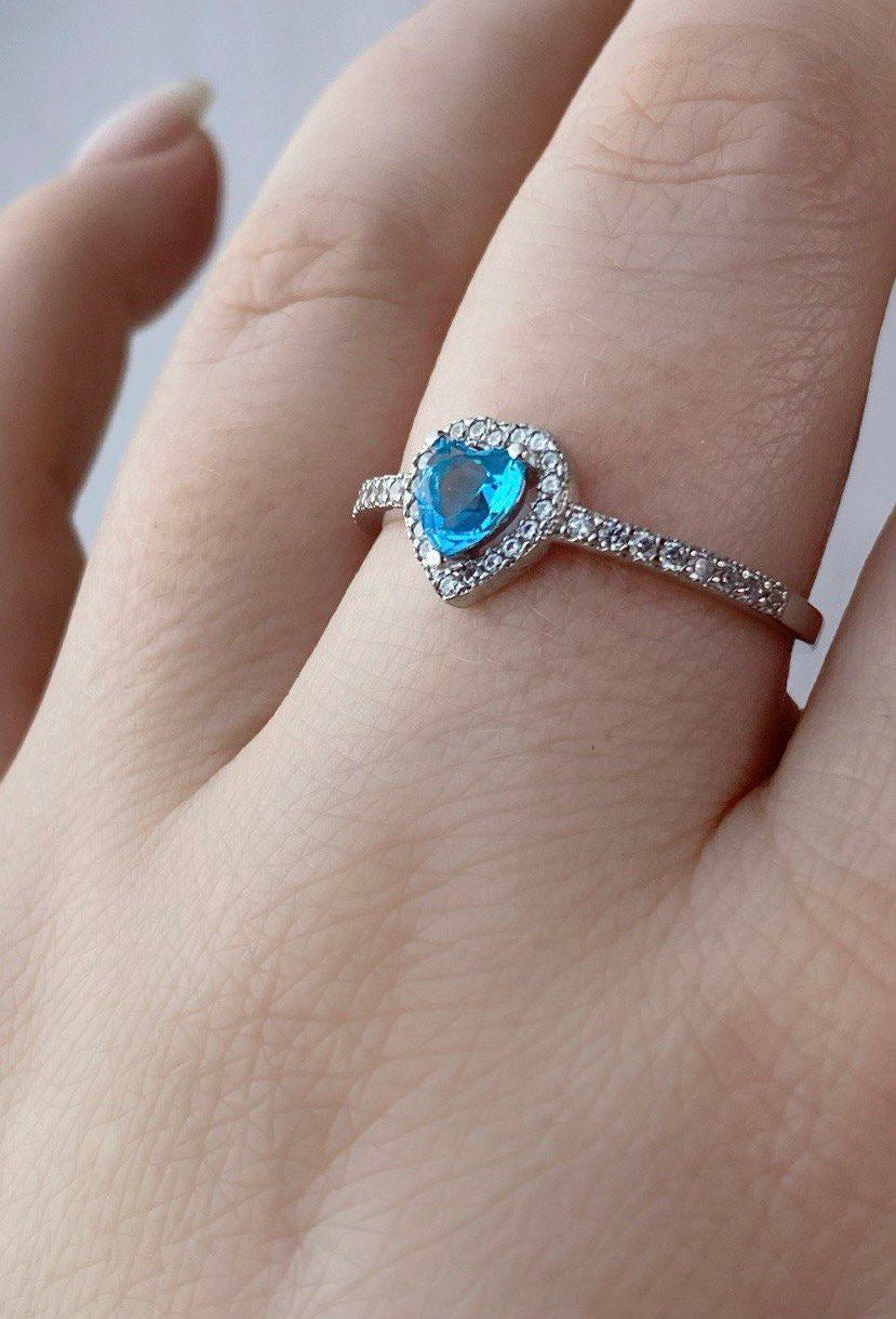 Anillo Corazón celeste🩵 Plata 925