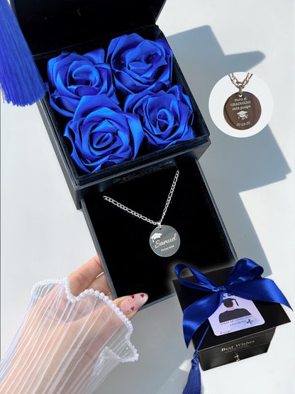 Prom King Collar👨🏻‍🎓 en cofre rosas eternas 💙