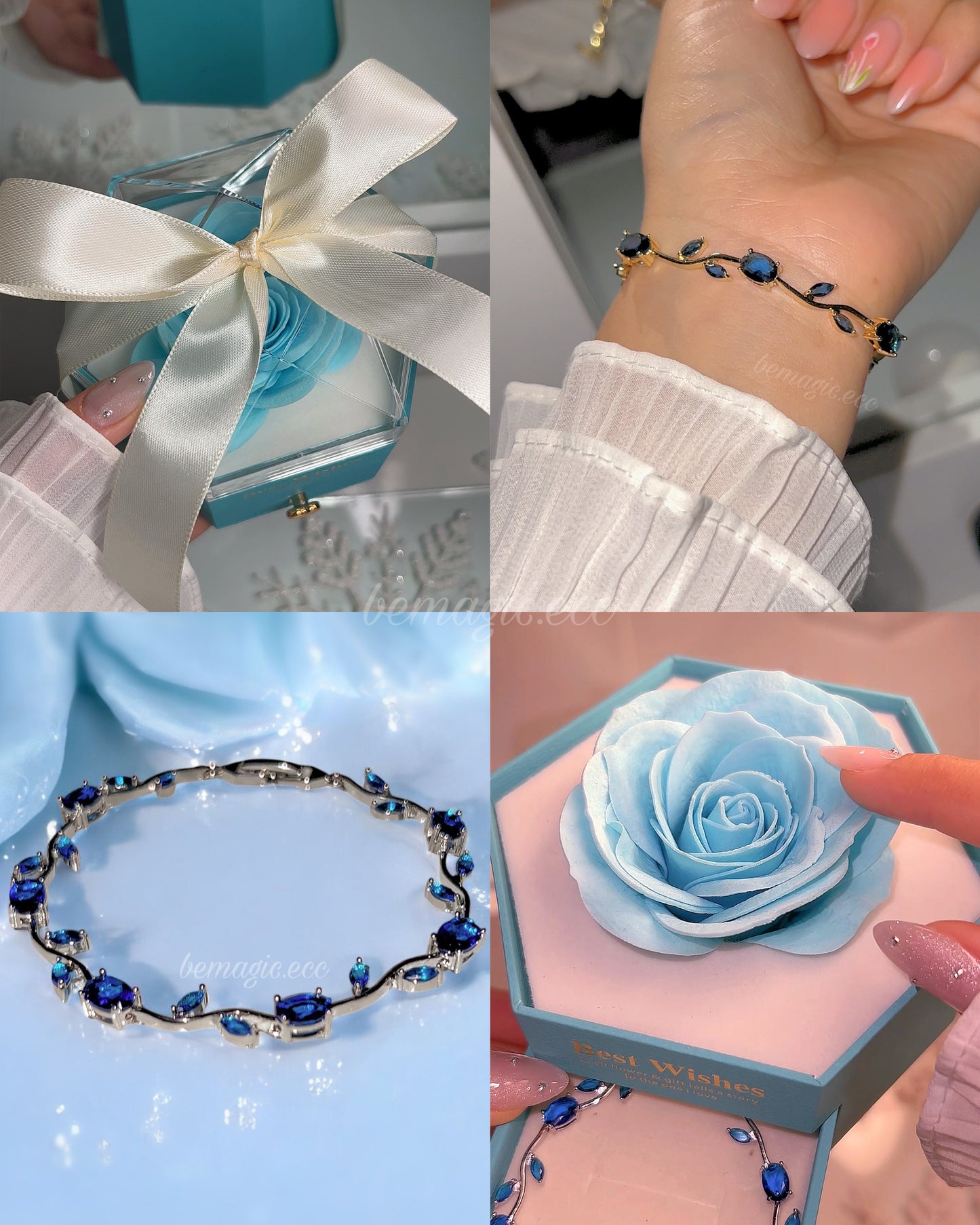 Set Blue Christmas 🩵🌷 brazalete tulipán/ envío gratis