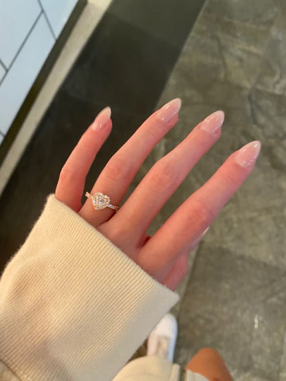 Anillo corazón promesa 💍🤍 dorado y blanco/ Plata 925