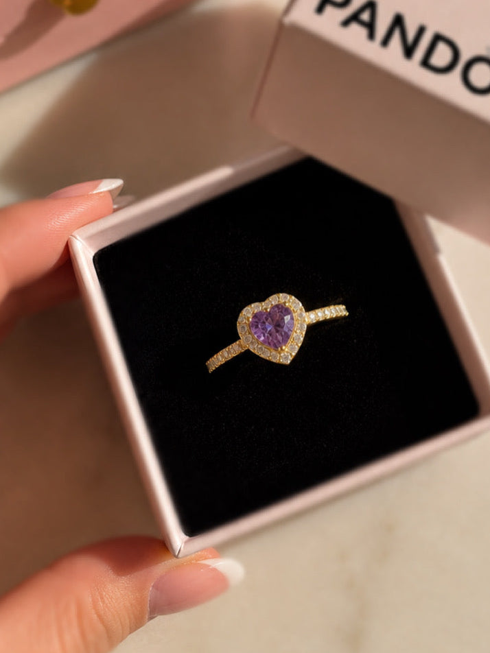 Anillo promesa  Corazón Lila 💜 ajustable