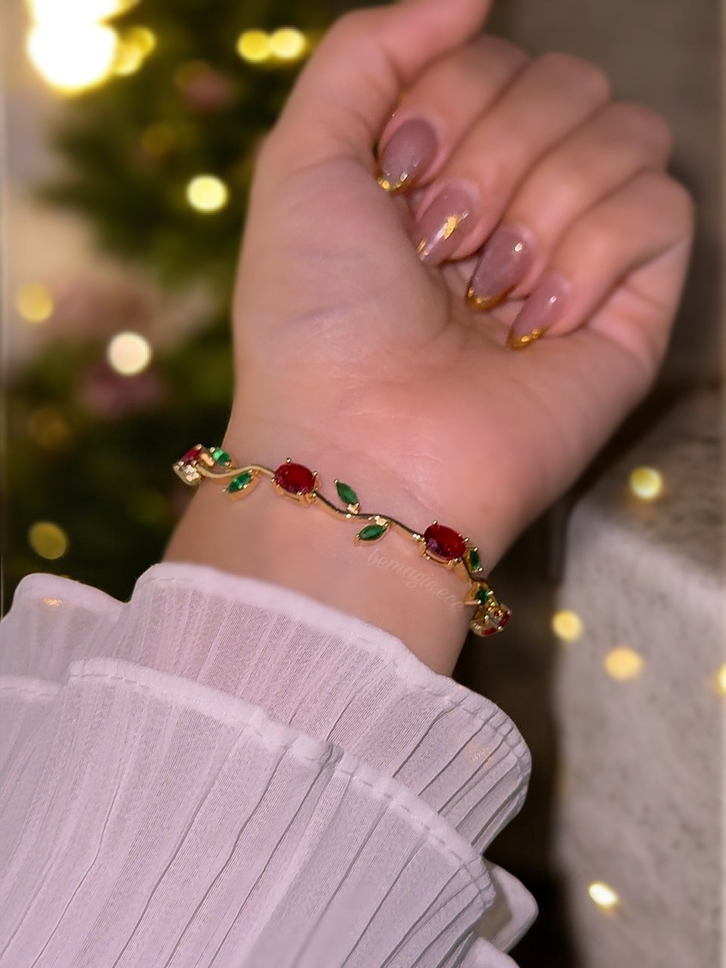 Brazalete de tulipanes! Tonos Navidad 🎄 🌷❤️