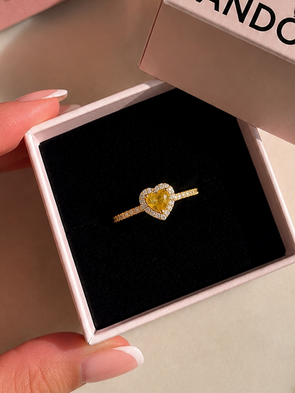 Anillo promesa ajustable corazón amarillo 💛