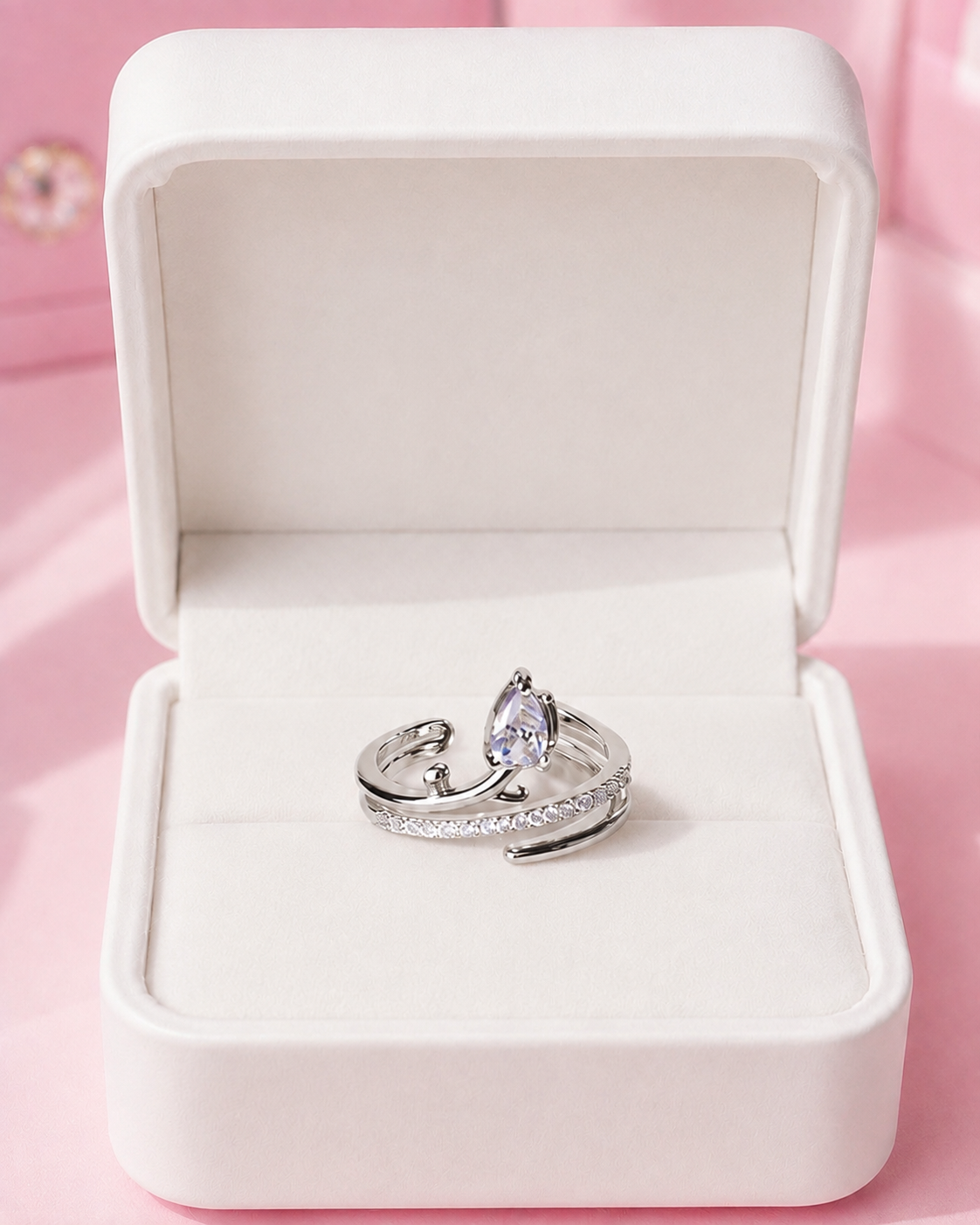 Anillo Tulipan Cristal 🌷✨