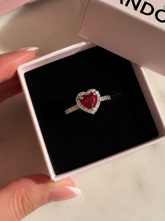 Anillo promesa Heart Red  ajustable