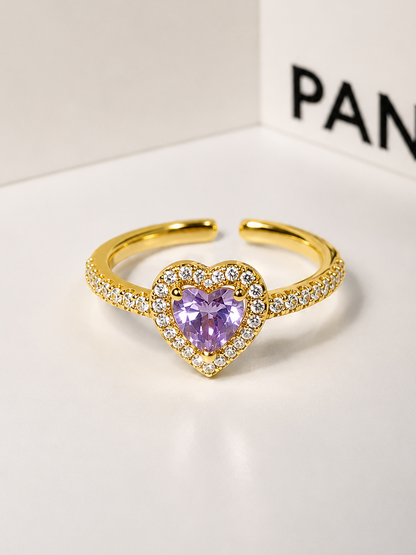 Anillo promesa  Corazón Lila 💜 ajustable