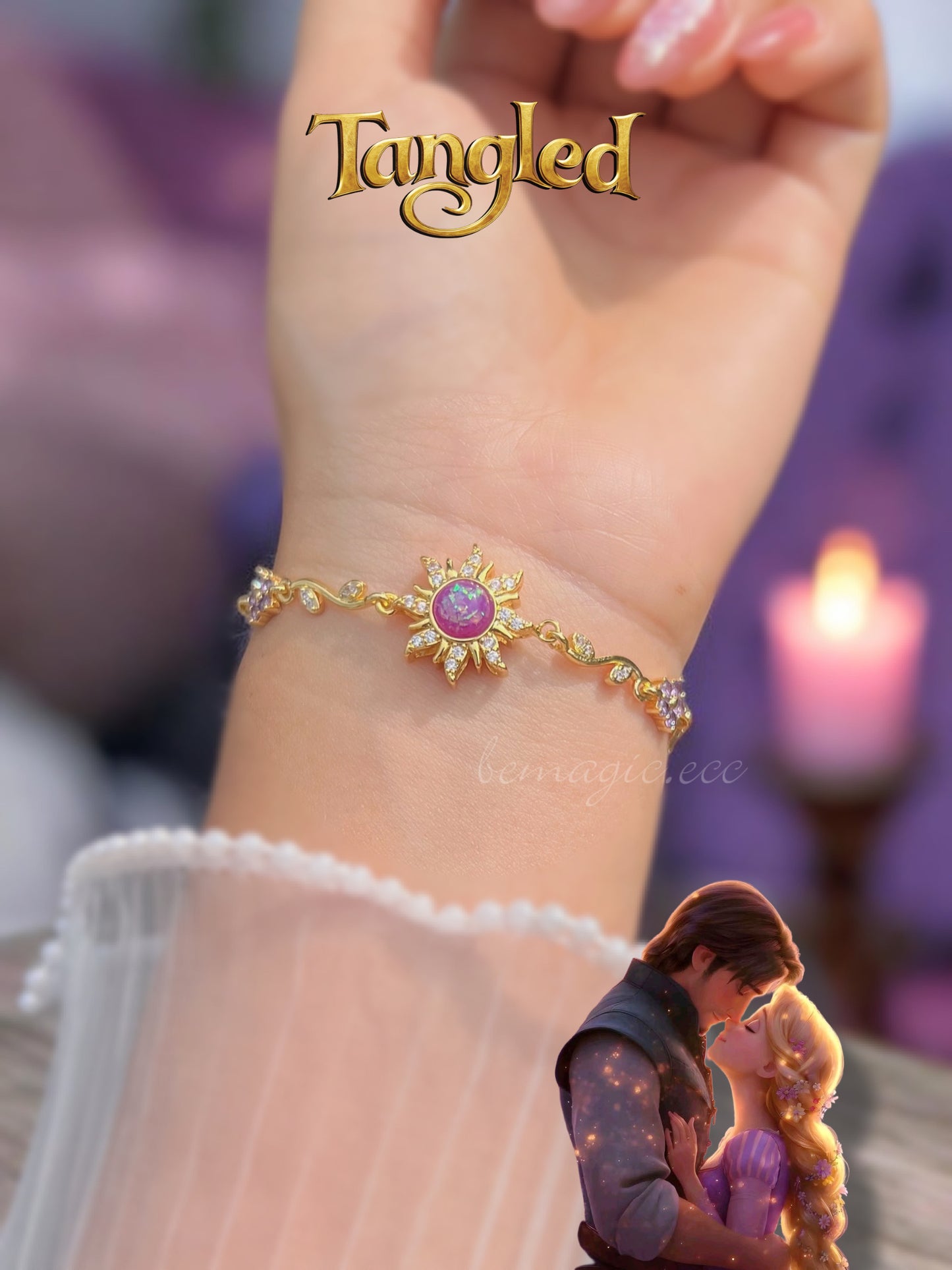 Brazalete floral sol Rapunzel 💜🌸