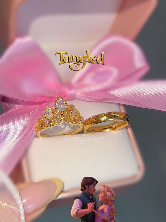 Set anillos promesa Corona Rapunzel 💖