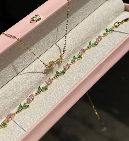 Set tulips Collar y Brazalete 🌷💖 envío Gratis