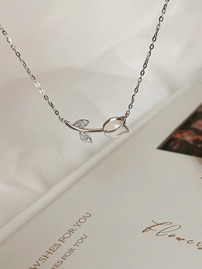 Collar Tulipán Plateado🌷