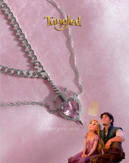 Collares corazón y espada Rapunzel/ enredados💘