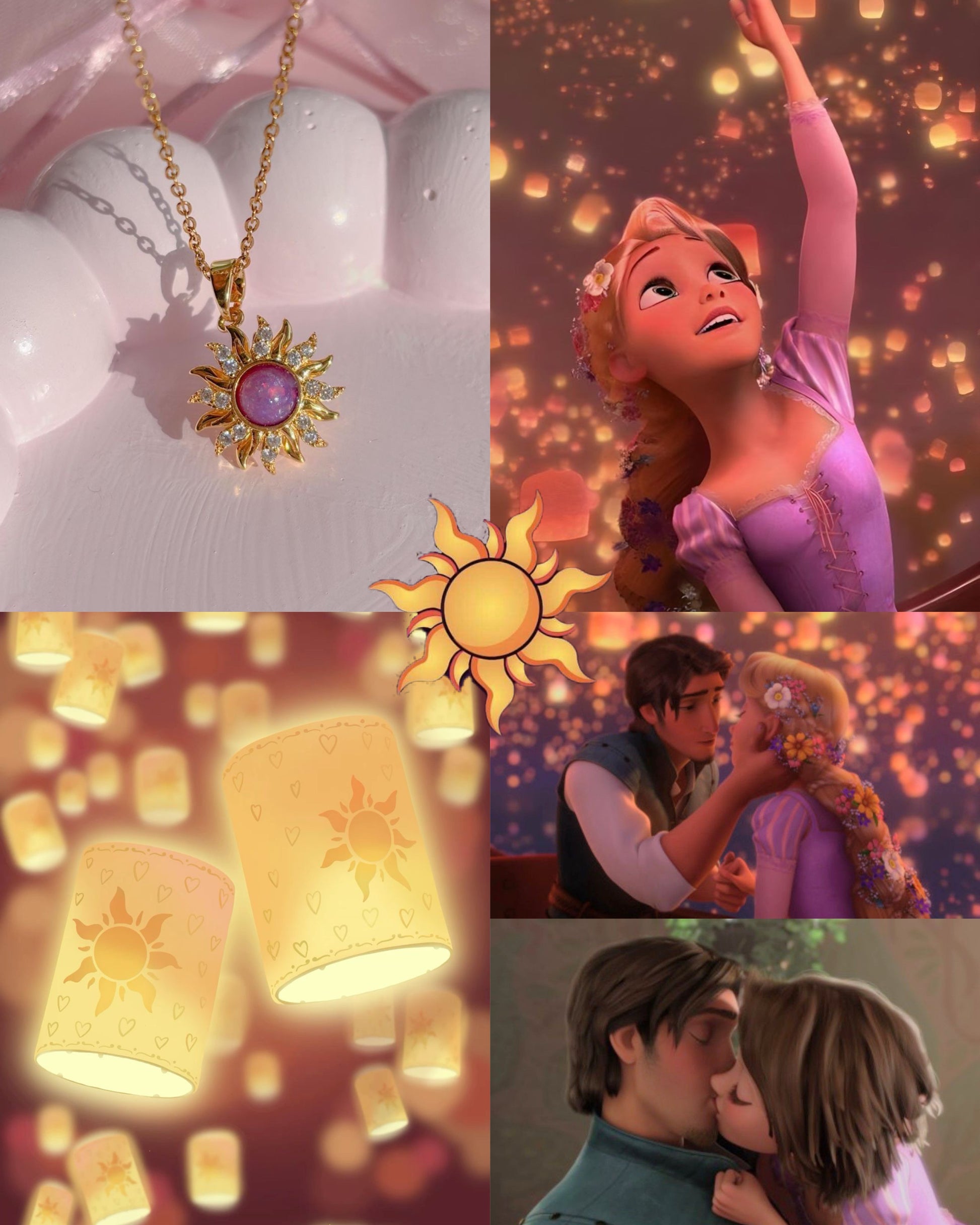 Collar Sol Giratorio Rapunzel ☀️💜 – Be Magic Accesorios