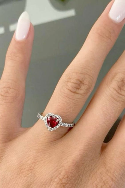 Anillo promesa Heart Red  ajustable