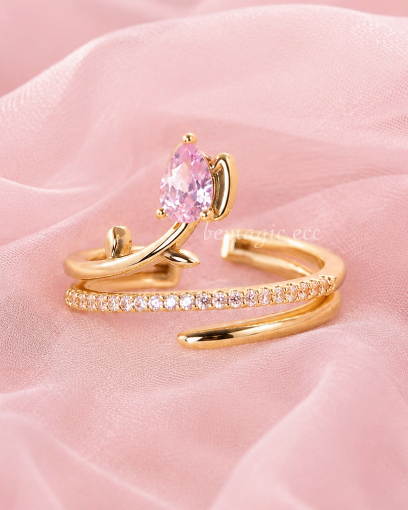 Anillo Tulipán rosado 💗💍🌷