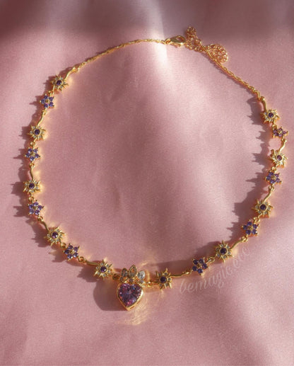 Collar Floral Corona de Rapunzel Morado  🌸💜