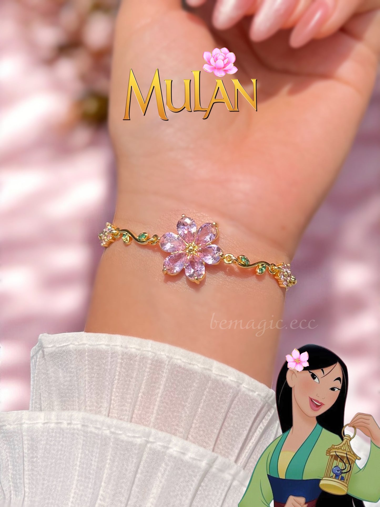 Brazalete floral Mulan 🌸💕