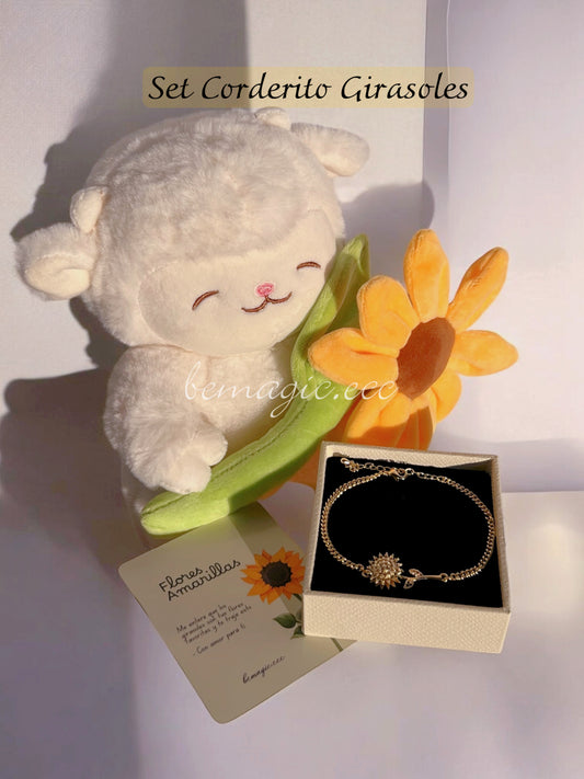 Set corderito y flores amarillas 🌻