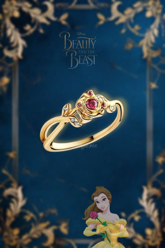 Anillo Bella y Bestia 🌹 Plata 925