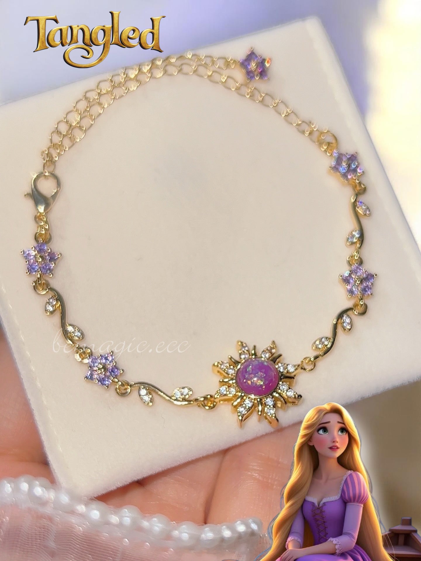 Brazalete floral sol Rapunzel 💜🌸