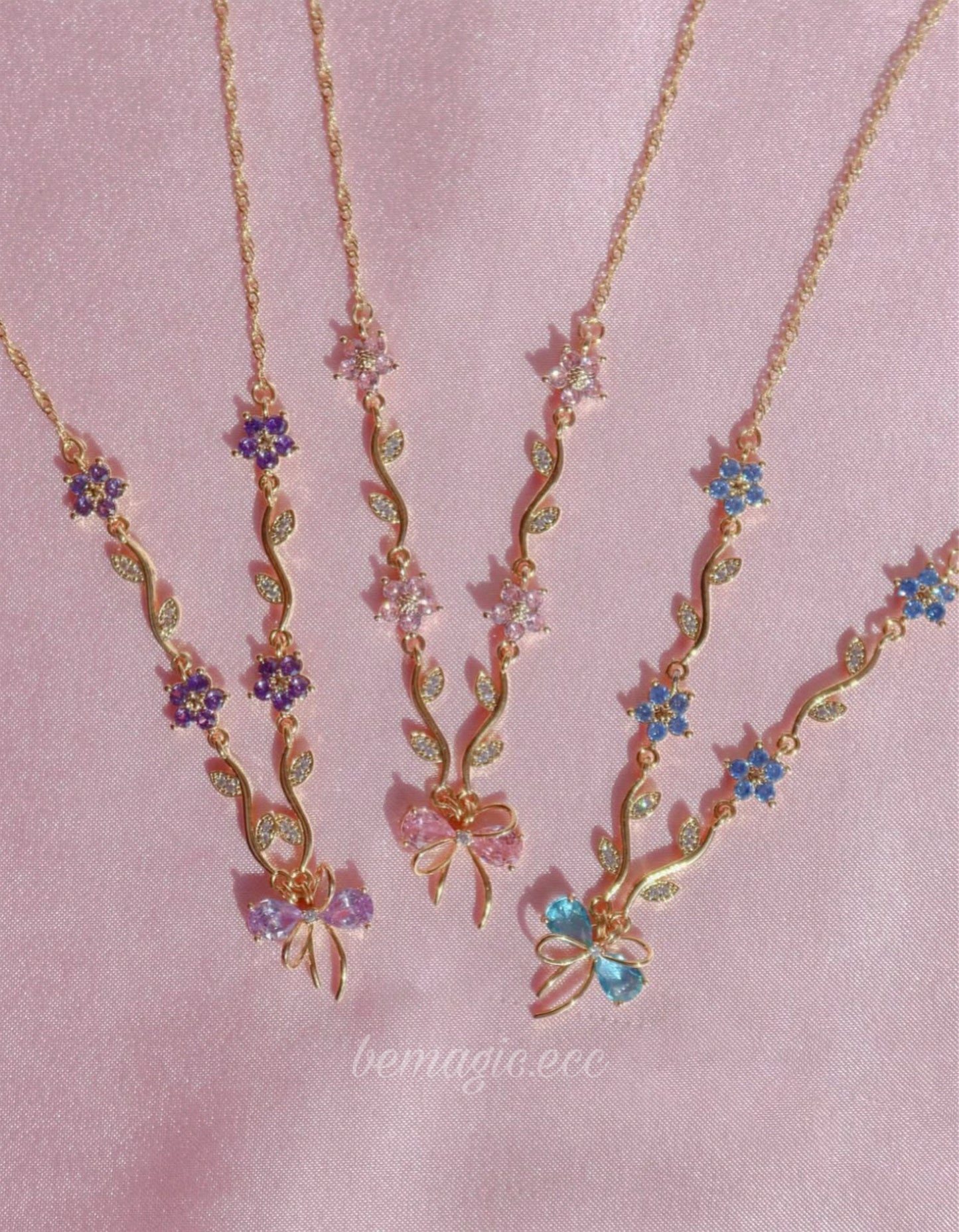 Collar Lazo Floral Princesas Disney 🌸🩵💕👑
