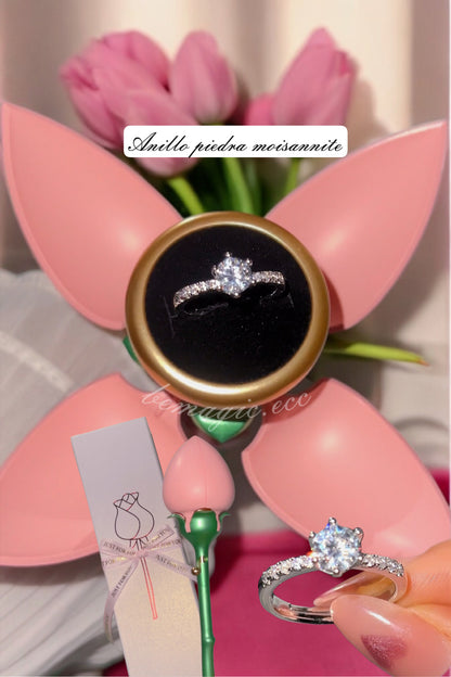 Anillo promesa + cofre de tulipán eterno 💍💖🌷