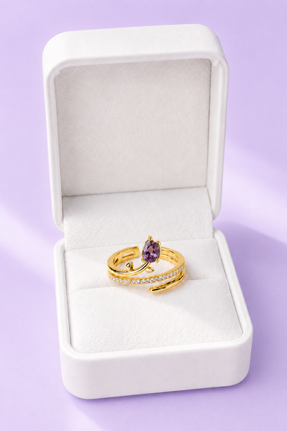 Anillo Tulipán Lila 💜💍🌷