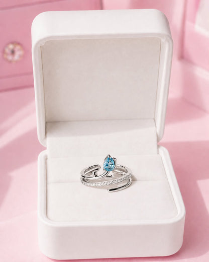 Anillo Tulipán Celeste 🩵💍🌷