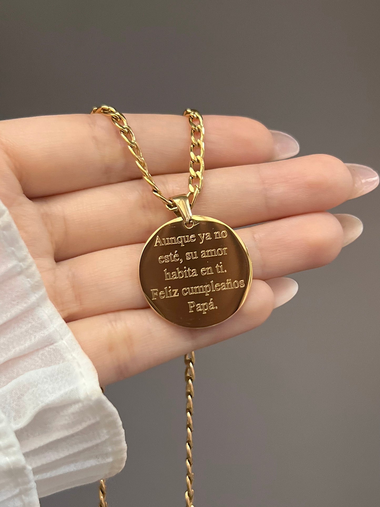 Collar fotograbado medalla redonda 25mm