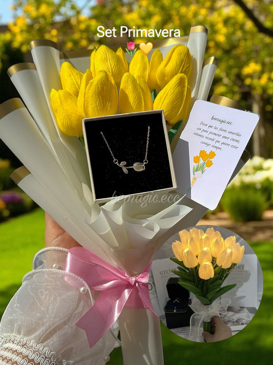 Ramo de Tulipanes y cadena🌷💛
