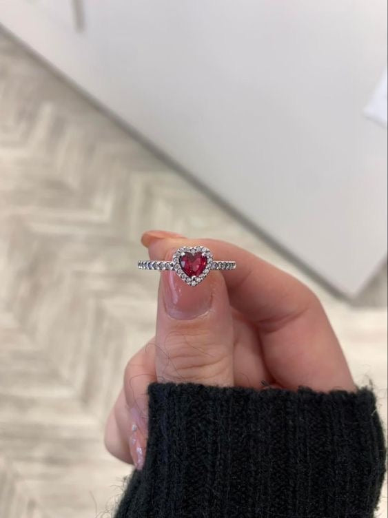 Anillo promesa Heart Red  ajustable