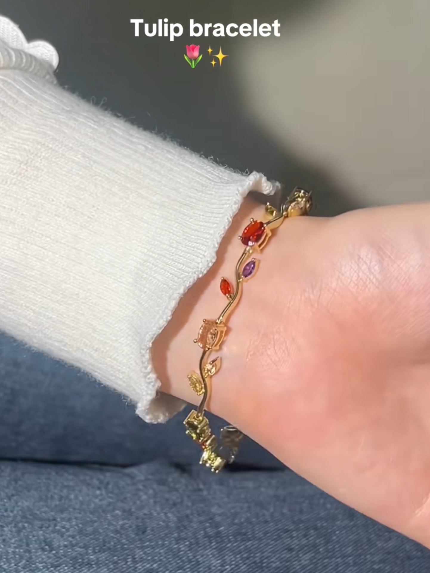 Brazalete jardín de tulipanes multicolor 💕🌷