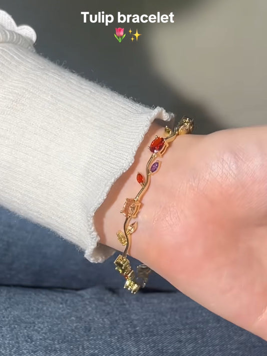 Brazalete jardín de tulipanes multicolor 💕🌷